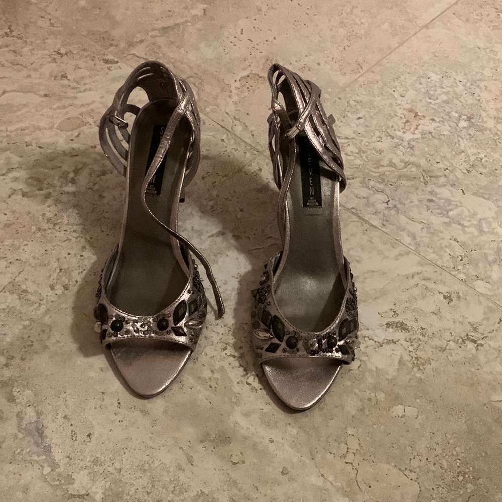 Steven by Steve Madden Silver Embellished Sandals